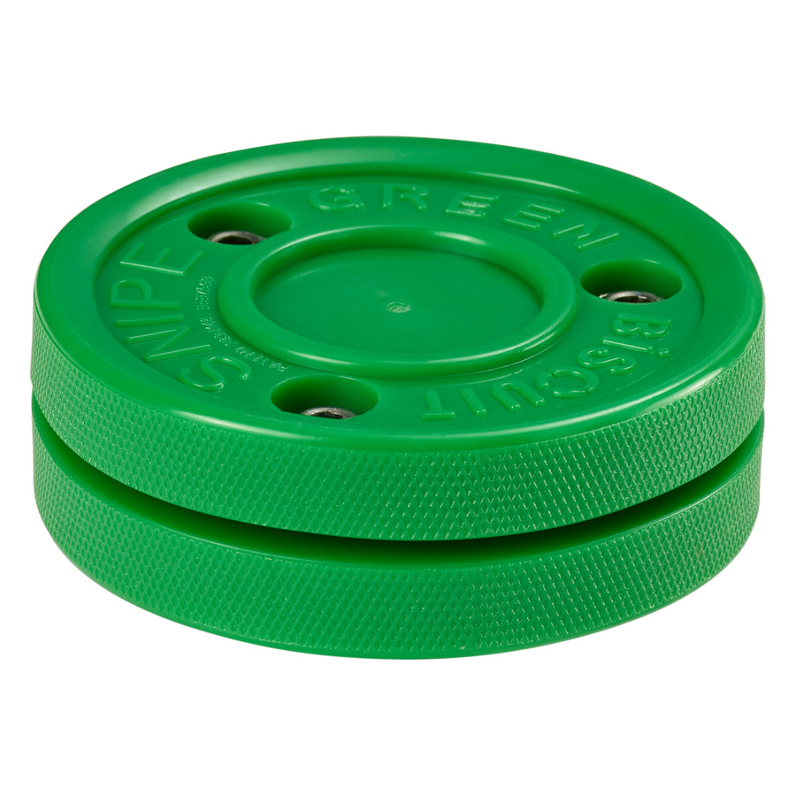Green Biscuit Alien LED Glow In The Dark Hockey Puck - Packaged For Stickhandling & Passing